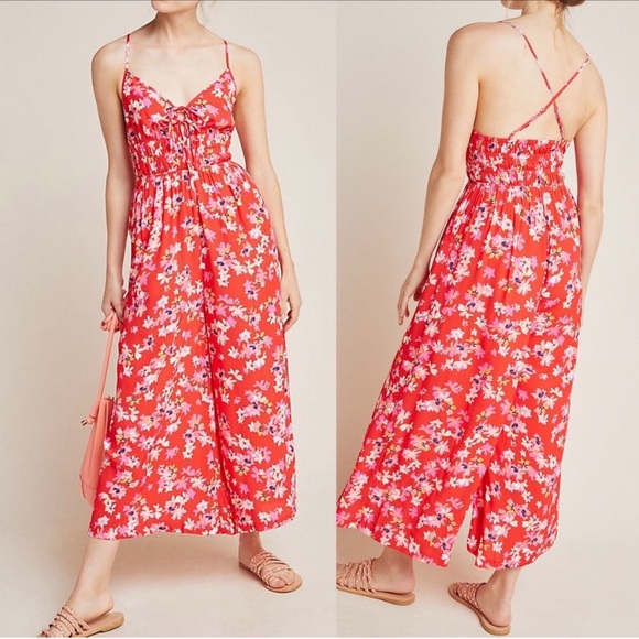 New Anthropologie Funday Floral Jumpsuit - Picture 1 of 2
